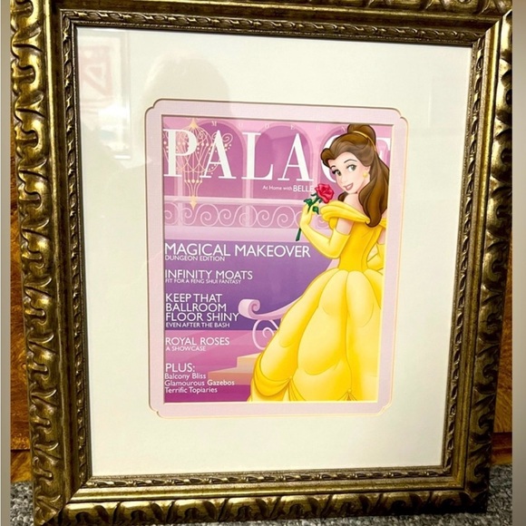 Disney Princesses 3 Vintage Framed Pictures FUNNY MAGAZINE COVERS - Picture 2 of 3